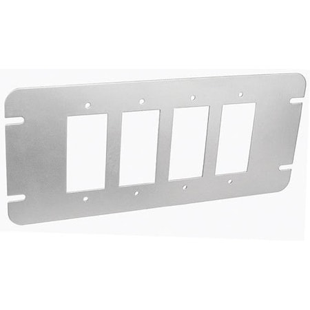 Southwire Box Cover, Junction Box Box Type, 4 Gang, Galvanized Steel, GFCI, Flat Cover Type GBGFI-4